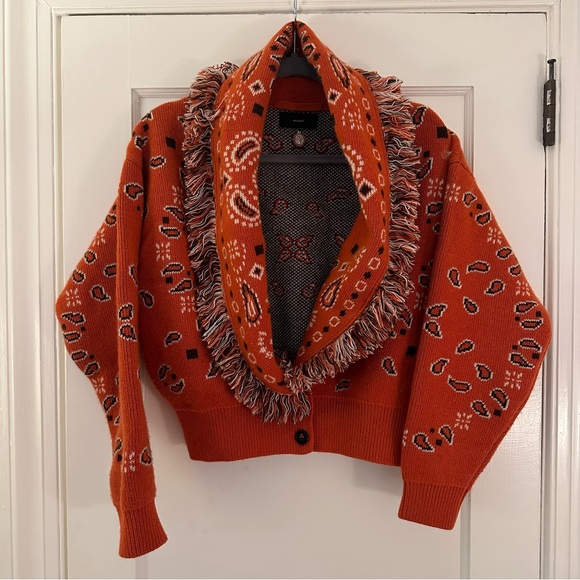 Alanui Bandana Fringed Jacquard Cardigan - Picture 2 of 12